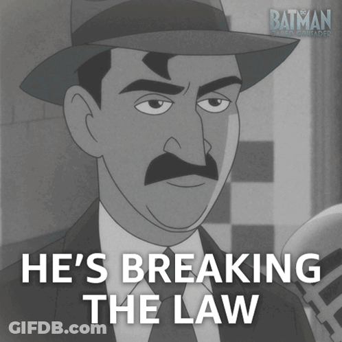 Man Breaking The Law Cartoon GIF