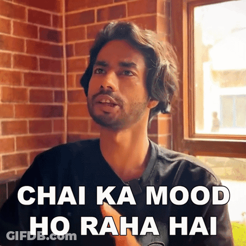 Man By Brick Wall Chai Ka Mood Ho Raha Hai GIF