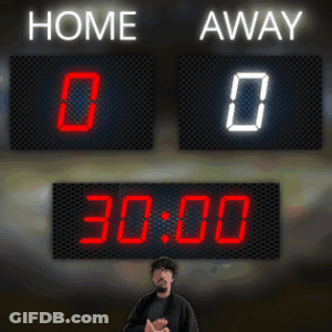 Man By Scoreboard Home 0 Away 0 GIF