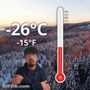 Man By Thermometer -26 Celsius GIF