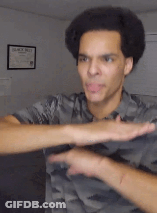 Man Camouflage Shirt Funny Face Black Belt Certificate GIF
