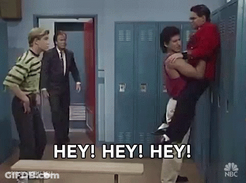 Man Carrying Another Man In Locker Room Saying Hey Hey Hey GIF