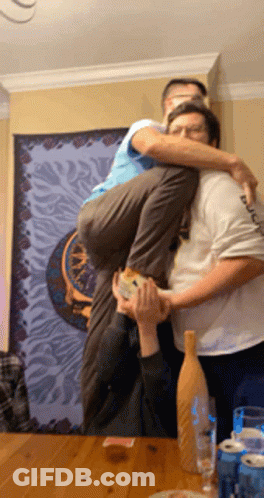 Man Carrying Another Man On Shoulders GIF