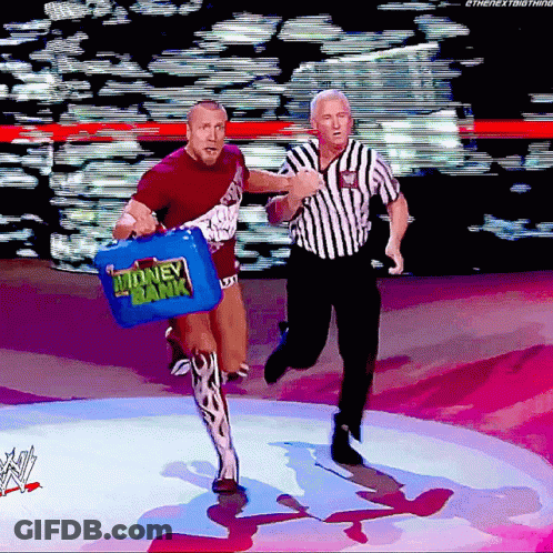 Man Carrying Briefcase Saying Money Bank GIF