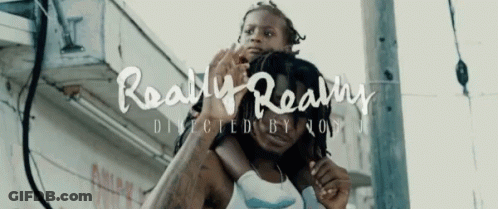 Man Carrying Child On Shoulders Saying Really Really GIF