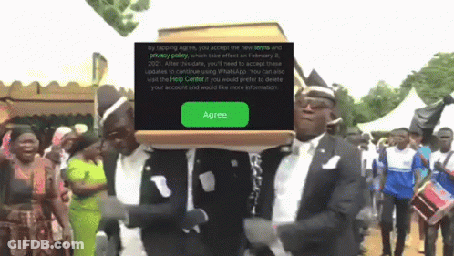 Man Carrying Coffin With Green Agree Button GIF