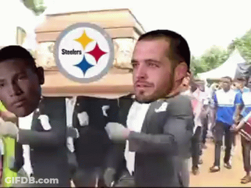 Man Carrying Coffin With Steelers Logo GIF