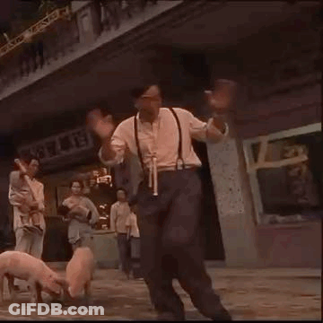Man Carrying Pig On Back While Pig Looks On GIF