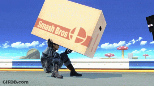 Man Carrying Smash Bros Box GIF