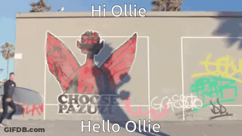Man Carrying Surfboard In Front Of Hoose Pazuzu Mural GIF