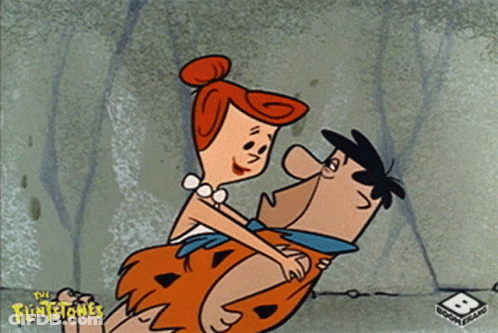 Man Carrying Woman Flintstones GIF