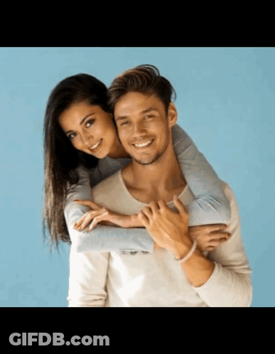 Man Carrying Woman On Back Smiling GIF