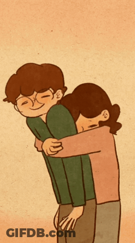Man Carrying Woman On His Back Cartoon GIF