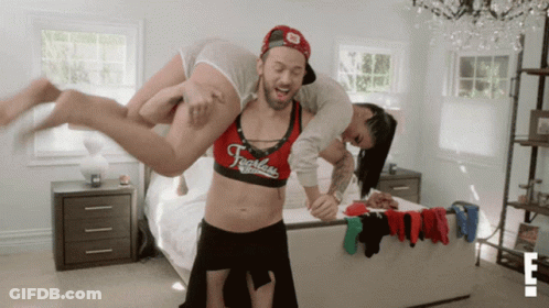 Man Carrying Woman On Shoulders Flawless Top GIF