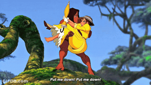 Man Carrying Woman Put Me Down GIF