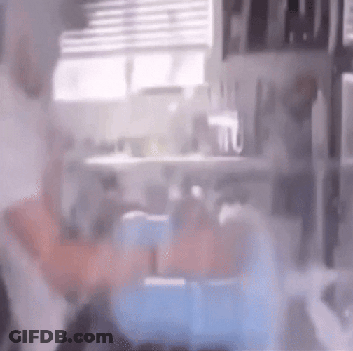 Man Causing Kitchen To Be Messy GIF