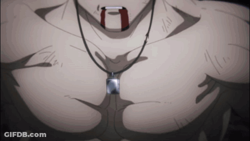 Man Chest Necklace Bloody Mouth GIF