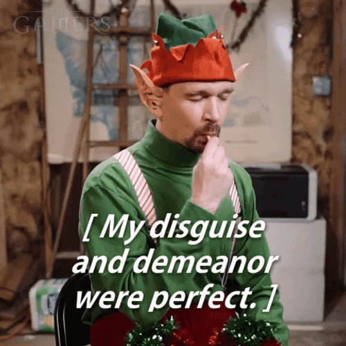 Man Christmas Elf Disguise Demeanor GIF