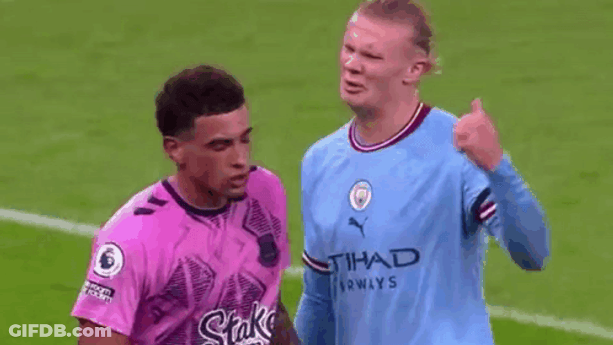 Man City Erling Haaland Arguing GIF