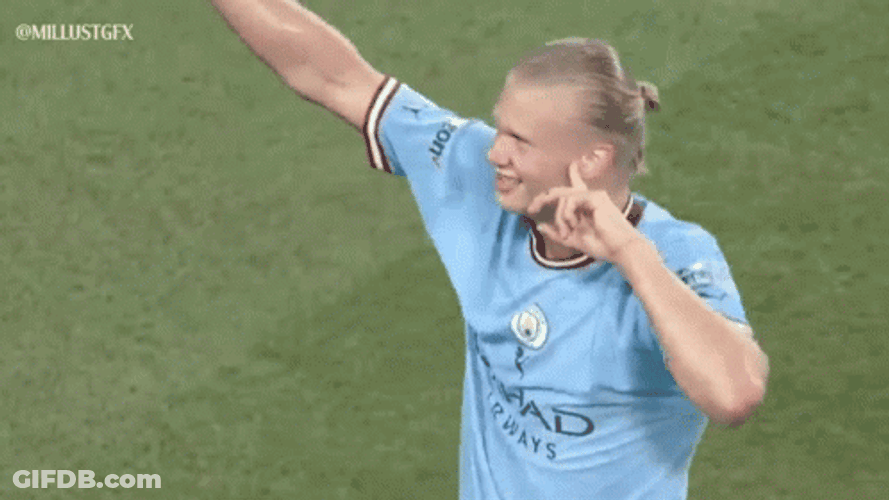 Man City Erling Haaland Can't Hear You GIF