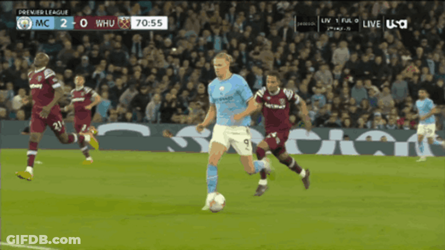 Man City Erling Haaland Goal Ball GIF
