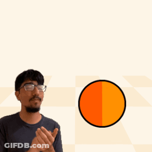 Man Clapping In Front Of Fireball Sign GIF