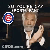 Man Clapping With Cubs Sign GIF