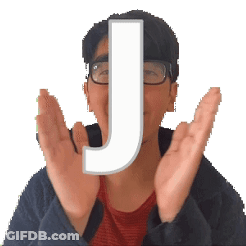 Man Claps With Letter J GIF