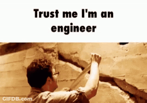 Man Climbing Wall Saying Trust Me I'm An Engineer GIF