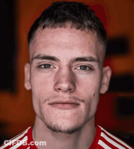 Man Close Up In Red And White Striped Shirt GIF