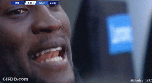 Man Close Up With Score 2-0 Sam GIF