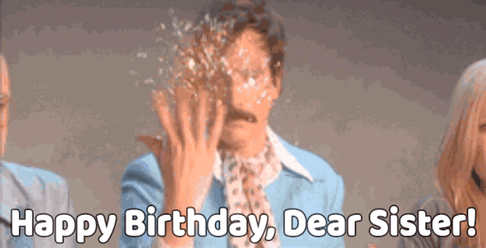 Man Confetti Happy Birthday Sister GIF