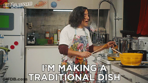 Man Cooking In Kitchen I'm Making A Traditional Dish GIF