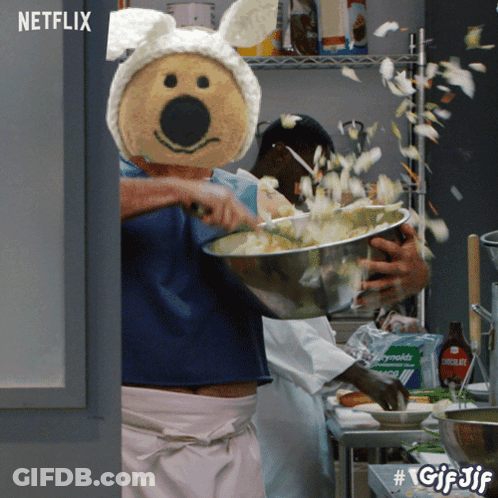 Man Cooking In Kitchen Saying Hi I Am Cook GIF