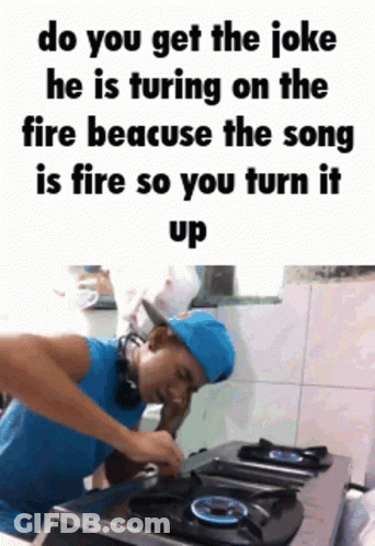 Man Cooking On Stove Talking On Phone GIF