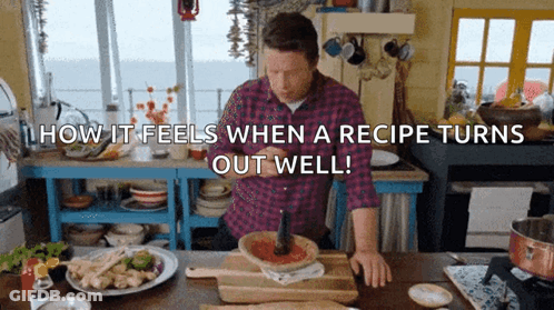 Man Cooking Recipe Turns Out Well GIF