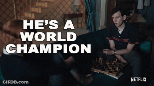 Man Couch Chess Board He's A World Champion GIF