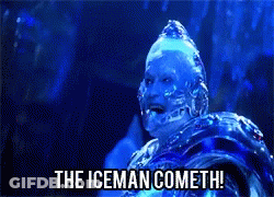 Man Covered In Ice Says Iceman Cometh GIF