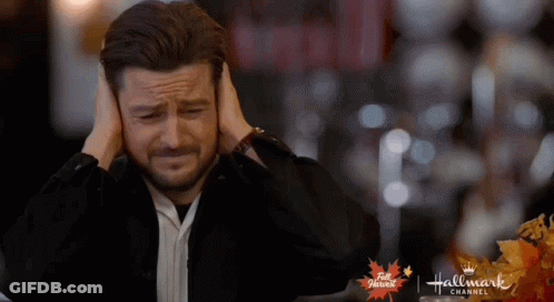 Man Covering Ears Hallmark Channel Logo GIF