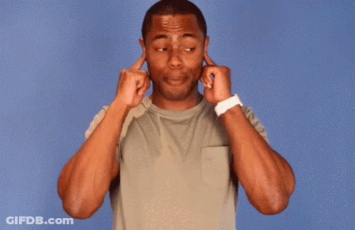 Man Covering Ears Wearing Watch GIF