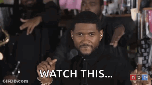 Man Covering Eyes Saying Watch This GIF