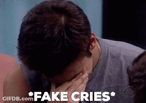 Man Covering Face Saying Fake Cries GIF