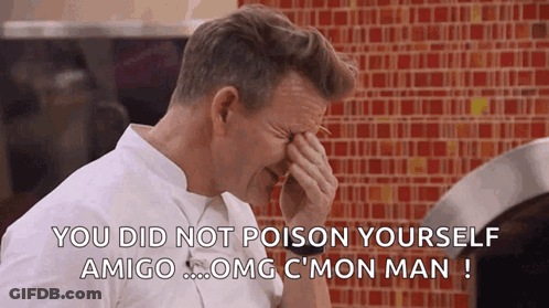 Man Covering Face Saying You Did Not Poison Yourself Amigo Omg C'mon Man GIF