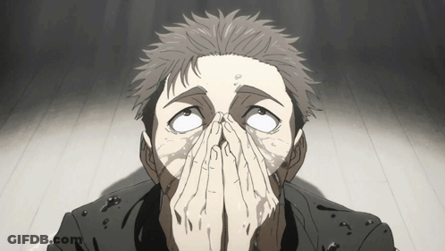 Man Covering Face With Eyes Open GIF