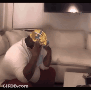 Man Covering Face With Golden State Warriors Hat GIF