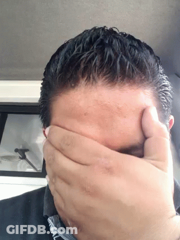 Man Covering Face With Hand In Abercrombie Shirt GIF