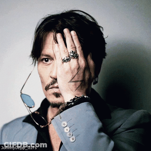 Man Covering Face With Hand Johnnydepp GIF