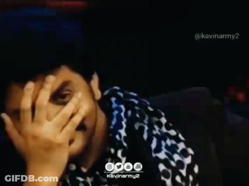 Man Covering Face With Hand Saying Kavinarmy2 GIF