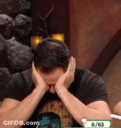 Man Covering Face With Hands And 8 63 Card GIF
