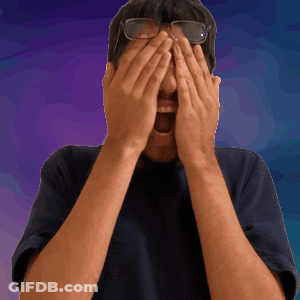 Man Covering Face With Hands And Glasses GIF
